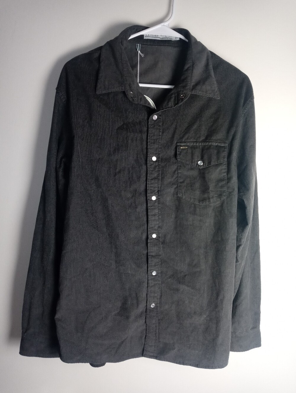 Men's Criquet Corduroy Pearl Snap Shirt Size L